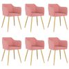 vidaXL virtuves krēsli, 6 gab., rozā samts