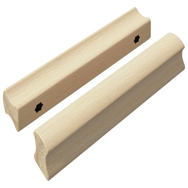 vidaXL Taisna rokturis 2 pcs Dabisks koka tonis 130 x 25 x 30 mm