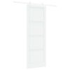 vidaXL Slīdo&scaron;ās durvis Balts 83 x 232 cm Priedes masīvkoks