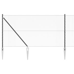 vidaXL Se&scaron;stūra žogs ar stabu 100 x 1 m PVC pārklāts tērauds Pelēka