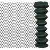 vidaXL stiepļu žogs, tērauds, 1,25x15 m, zaļ&scaron;