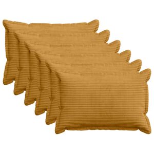 vidaXL Spilvenu pārvalks 6 gab. HOUTEN Dzeltena 30 x 50 cm kordurojs