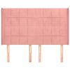 vidaXL galvgalis ar malām, rozā samts, 147x16x118/128 cm