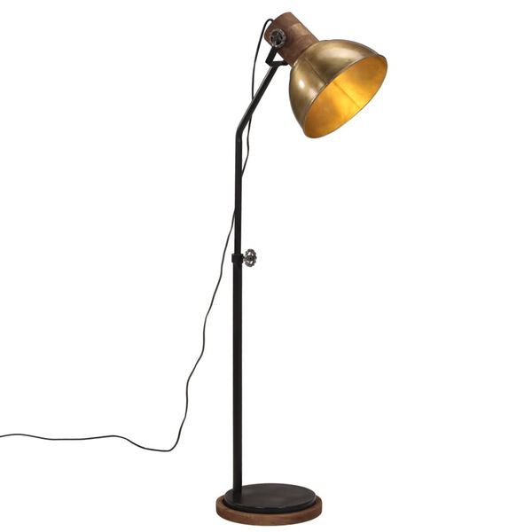 vidaXL grīdas lampa, 25 W, antīka misiņa krāsa, 30x30x100-150 cm, E27