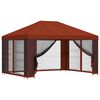 vidaXL Paviljons ar sānu sienām 4 &times; 3 m Sarkanbrūns