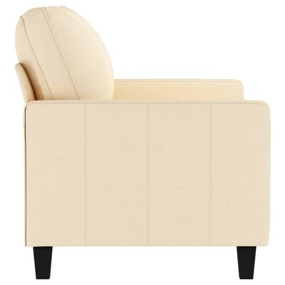 vidaXL divvietīgs dīvāns, krēmkrāsas audums, 120 cm