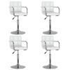 vidaXL grozāmi virtuves krēsli, 4 gab., balta mākslīgā āda