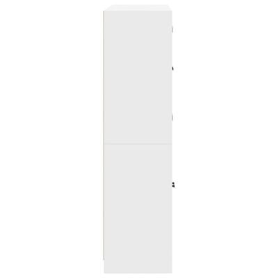 vidaXL grāmatu plaukts ar durvīm, balts, 136x37x142 cm, koks
