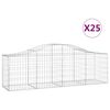 vidaXL arkveida gabiona grozi, 25 gb., 200x50x60/80 cm, cinkota dzelzs