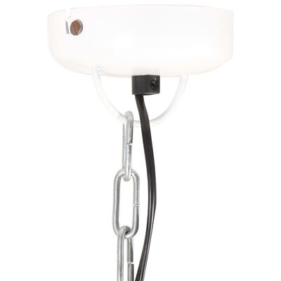 vidaXL griestu lampa, industriāla, balta, dzelzs, koks, 23 cm, E27