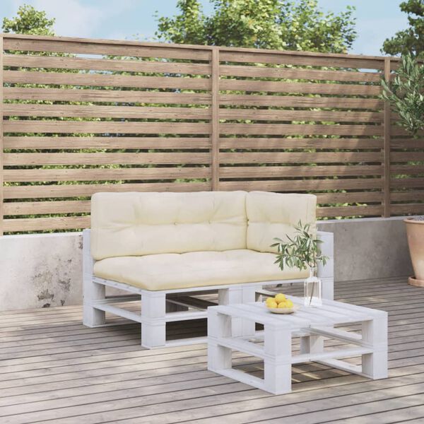 vidaXL pale&scaron;u spilveni, 3 gab., audums, krēmkrāsas