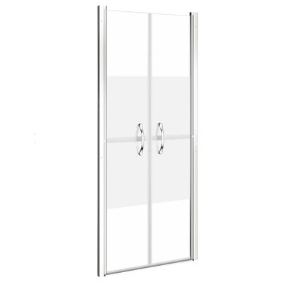 vidaXL dušas durvis, 86x190 cm, ESG, pusmatētas