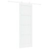 vidaXL Slīdo&scaron;ās durvis 73,5 x 211 cm Inženierijas koks Balts