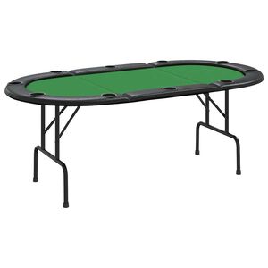 vidaXL pokera galds 10 personām, saliekams, zaļ&scaron;, 207x106x76 cm