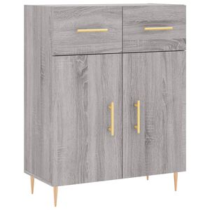 vidaXL kumode, pelēka ozolkoka, 69,5x34x90 cm, inženierijas koks