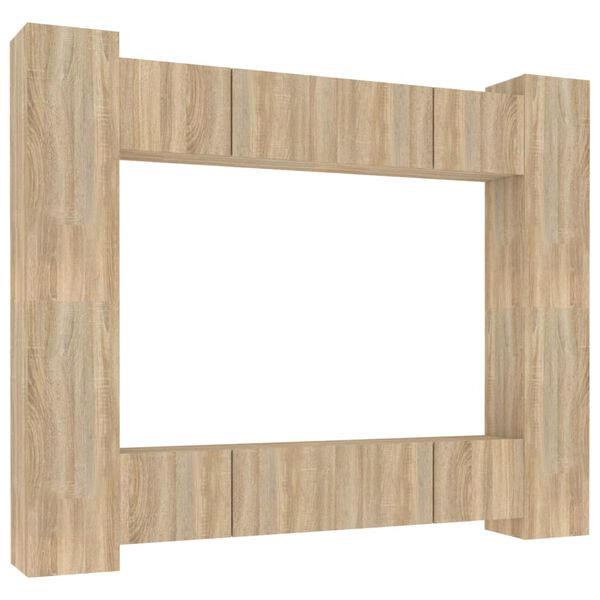 vidaXL 8-daļīgs TV skapī&scaron;u komplekts, ozola krāsa, inženierijas koks