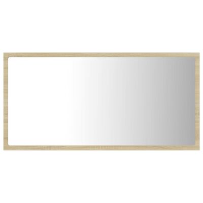 vidaXL vannasistabas spogulis, LED, ozolkoka krāsā, 80x8,5x37, akrils