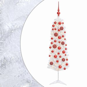vidaXL Mākslīgā slaida Ziemassvētku egle ar bumbiņām 150 cm 150 LED