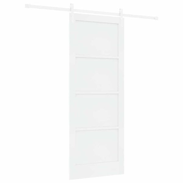 vidaXL Slīdo&scaron;ās durvis Balts 83 x 211 cm Ciets priedes koks