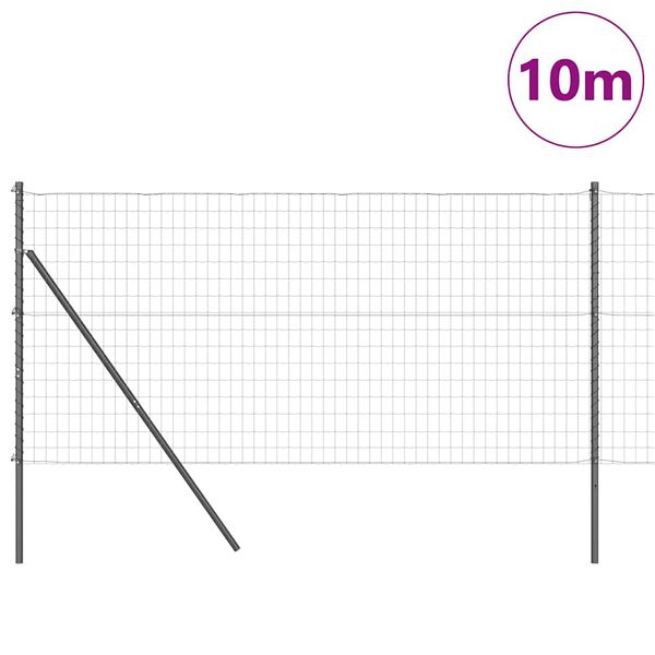 vidaXL Žogs ar stabu Pelēka 1,2 x 10 m Tērauds un PVC