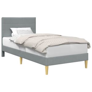 vidaXL Gultas rāmis ar galvas klāju Gai&scaron;i pelēka 80 x 200 cm Audums