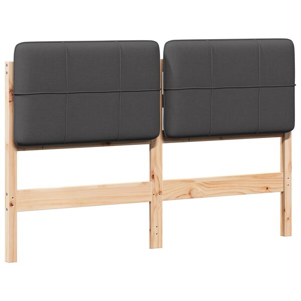 vidaXL Mīkstināts gultas galvgalis Brūna un Tum&scaron;i Pelēka 140 cm