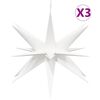 vidaXL Ziemassvētku lampas ar LED, 3 gab., salokāmas, baltas, 57 cm