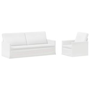 vidaXL Dīvānu komplekts 2 pcs Balts Audums