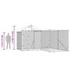 vidaXL suņu voljērs ar jumtu, 4x4x2,5m, cinkots tērauds, sudraba krāsā