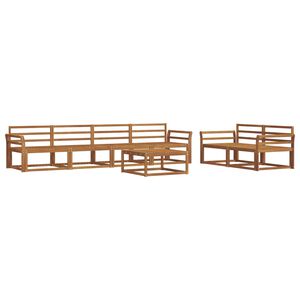 vidaXL Āra dīvānu komplekts 7 pcs Dabiska Cietā akācijas koks