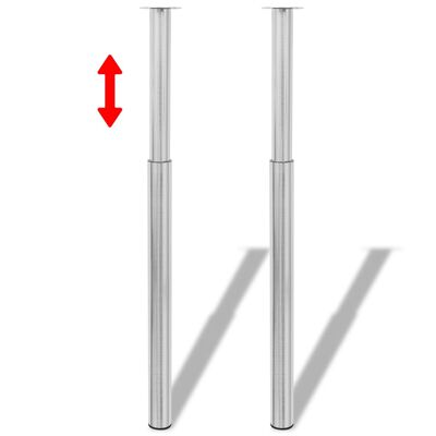 vidaXL saliekamas galda kājas, 4 gab., matēts niķelis, 710 mm-1100 mm