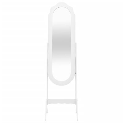 vidaXL grīdas spogulis, balts, 45,5x47,5x160 cm, inženierijas koks