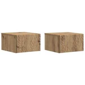 vidaXL Sienas montējamais sānu galds 2 gab. Artisan Ozols
