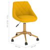 vidaXL grozāmi virtuves krēsli, 4 gab., dzeltens samts