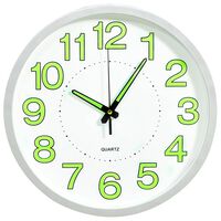 vidaXL sienas pulkstenis, izgaismots, balts, 30 cm