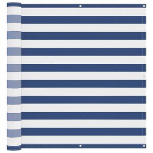 vidaXL Balkona ekrāns Zila un balta 110 x 200 cm Oksforda audums
