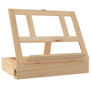 vidaXL galda molberts ar atvilktni, 33,5x25,5x7 cm, priedes masīvkoks