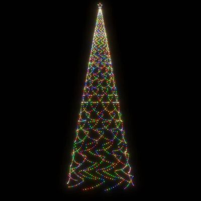 vidaXL Ziemassvētku egle ar pīķi, 3000 krāsainas LED lampiņas, 800 cm