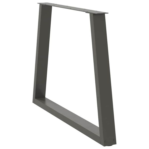 vidaXL ēdamgalda kājas, 2 gab., V-veida, antracīta krāsā, 100x(72-73,3) cm, tērauds