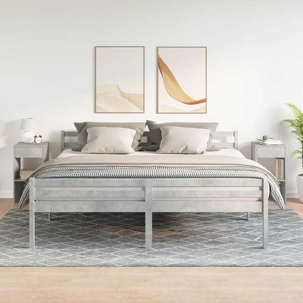 vidaXL naktsskapī&scaron;i ar atvilktni, 2 gab., betona pelēks, 35x34x66,5 cm