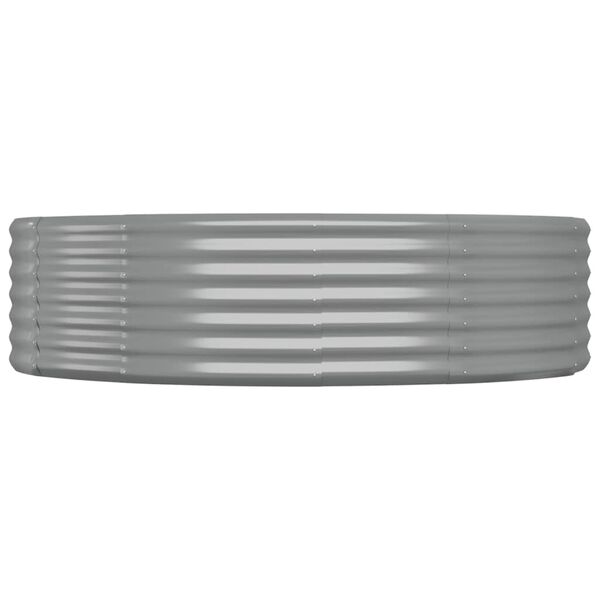 vidaXL augstā puķu kaste, 214x140x36 cm, cinkots tērauds, pelēka