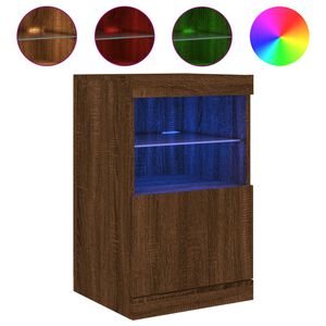 vidaXL kumode ar LED lampiņām, brūna koka krāsa, 41x37x67 cm
