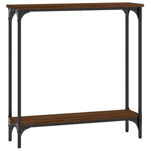 vidaXL konsoles galdiņ&scaron;, brūna koka, 75x22,5x75 cm, inženierijas koks