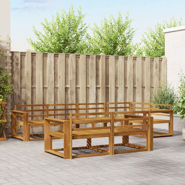 vidaXL Āra dīvānu komplekts 7 pcs Dabiska Cietā akācijas koks