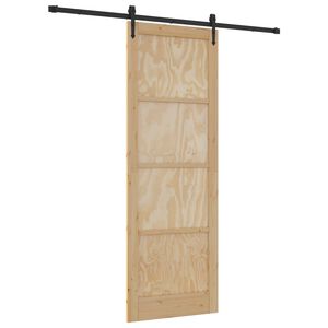 vidaXL Slīdo&scaron;ās durvis ORKDAL Dabiska 83 x 232 cm Priedes masīvkoks