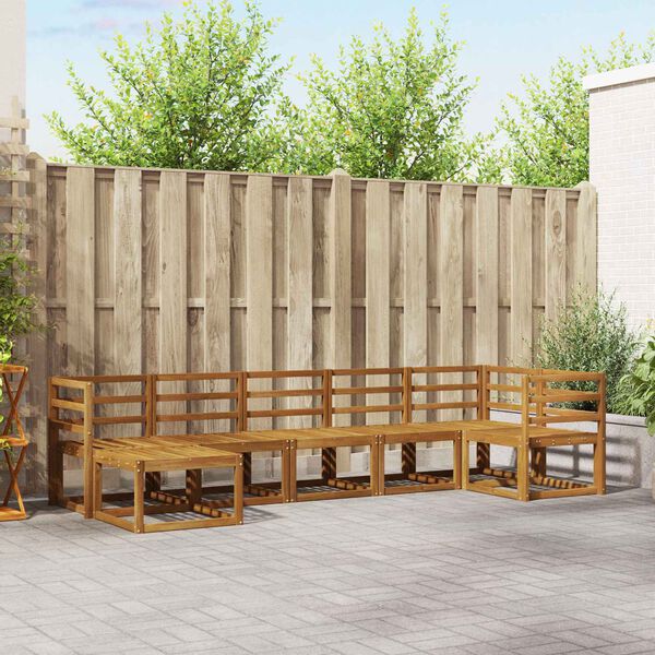 vidaXL Āra dīvānu komplekts 7 pcs Dabiska Cietā akācijas koks