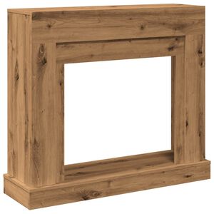 vidaXL kamīna apmale, koka krāsa, 100x30x87,5 cm, konstruēts koks