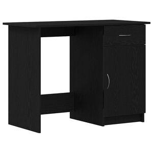 vidaXL Galds Melns ozolkoks Inženierijas koks 100 x 50 x 76 cm
