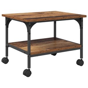 vidaXL Printera statīvs Vecs koks 50 x 40 x 38 cm Inženierijas koks