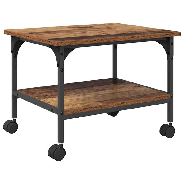 vidaXL Printera statīvs Vecs koks 50 x 40 x 38 cm Inženierijas koks